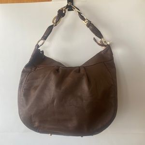 Paolo Masi Hobo Slouchy Italian Leather Shoulder Bag In Brown